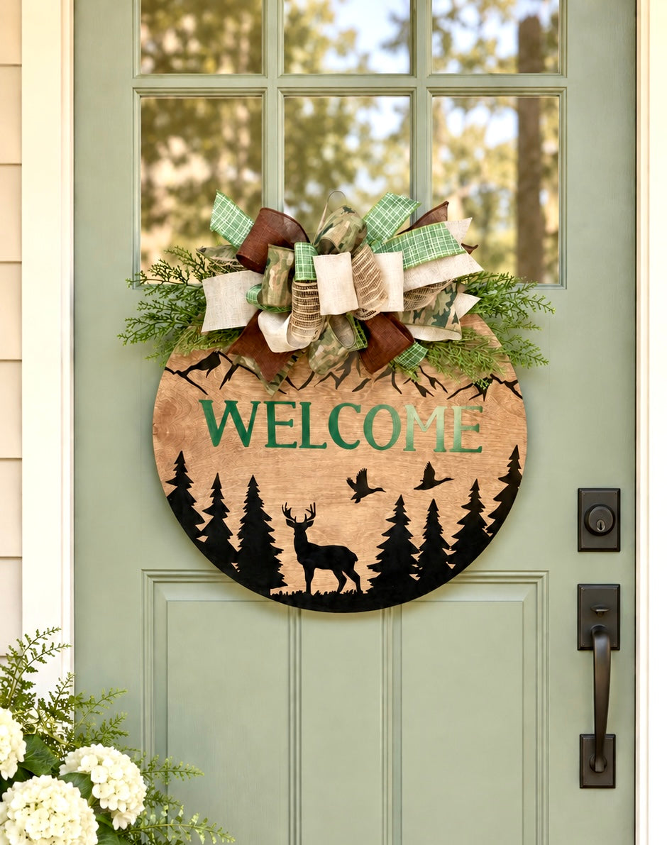Rustic Woodland Door Hanger | Deer | Duck | Hunting