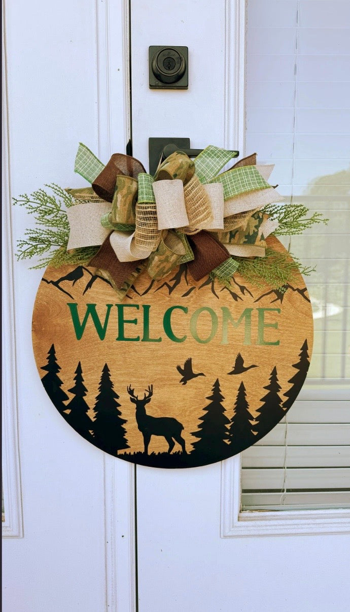 Rustic Woodland Door Hanger | Deer | Duck | Hunting