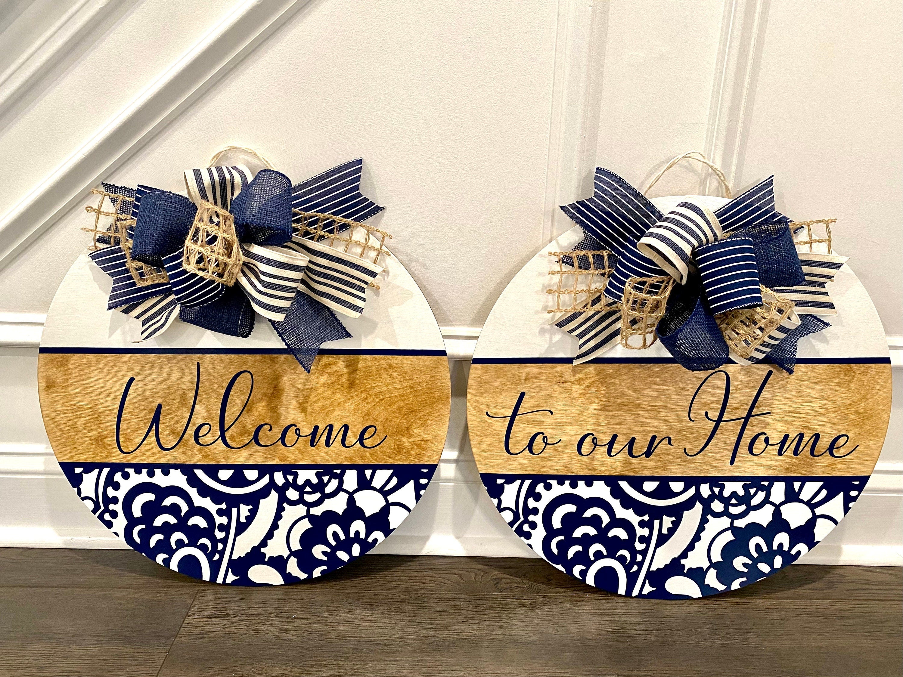Double Door Welcome To Our Home Door Hanger