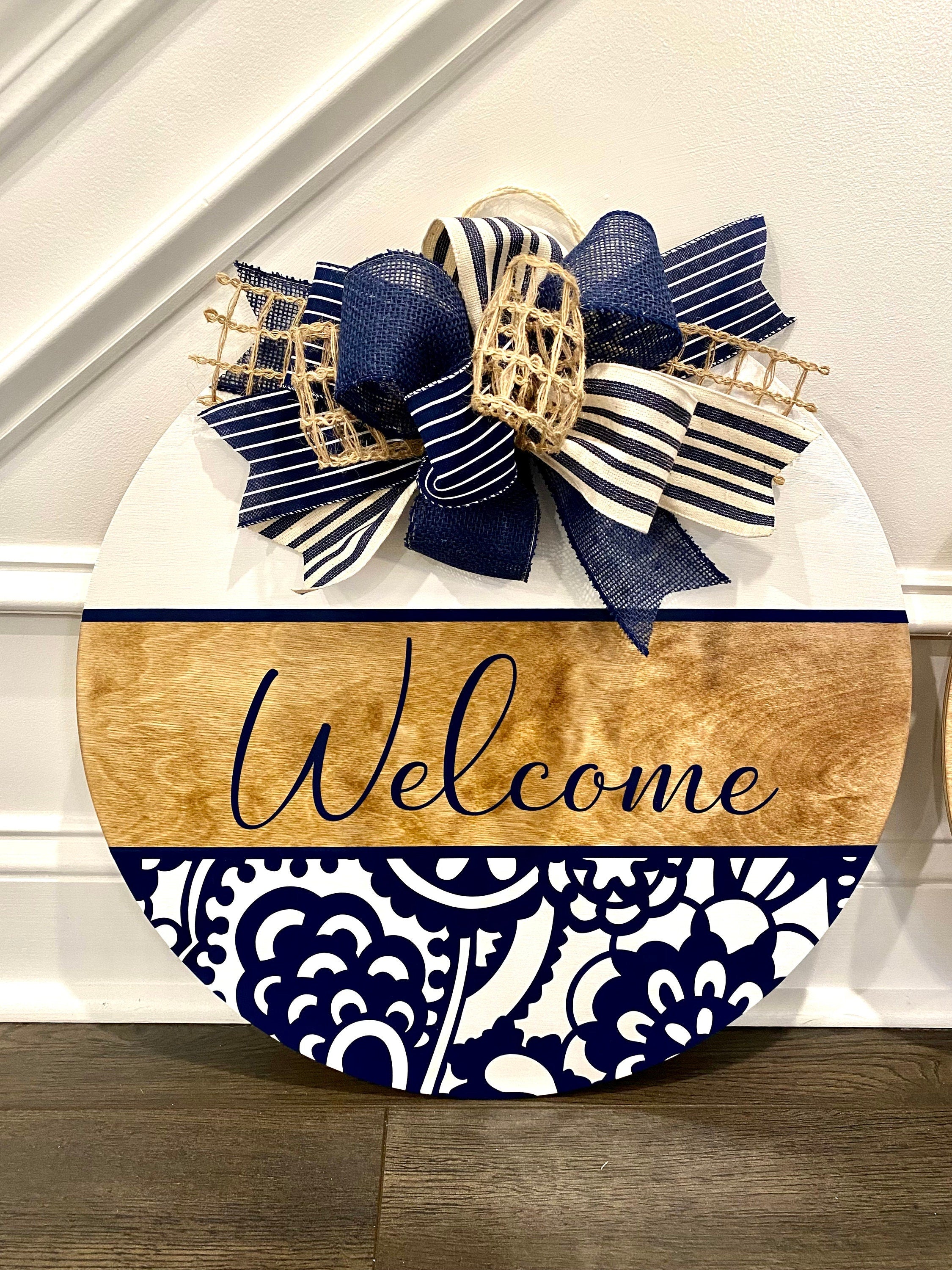 Double Door Welcome To Our Home Door Hanger