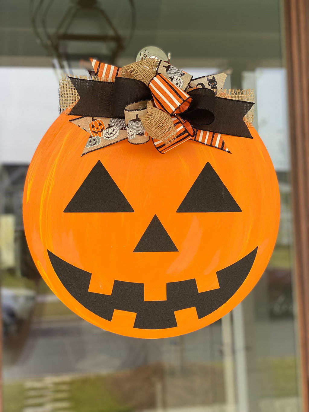 Handmade Jack-o'-Lantern Door Hanger: Birchwood Fall Wreath