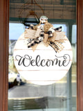 Distressed Shiplap Welcome Door Hanger: Magnetic Bow, Farmhouse Decor