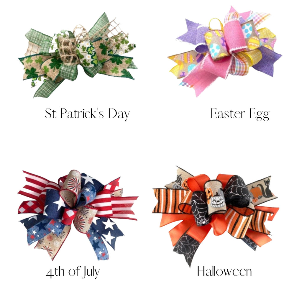 Options Available - Magnetic Interchangeable Bows for Door Hanger - Holiday | Seasonal | Awareness | Mardi Gras | Bow