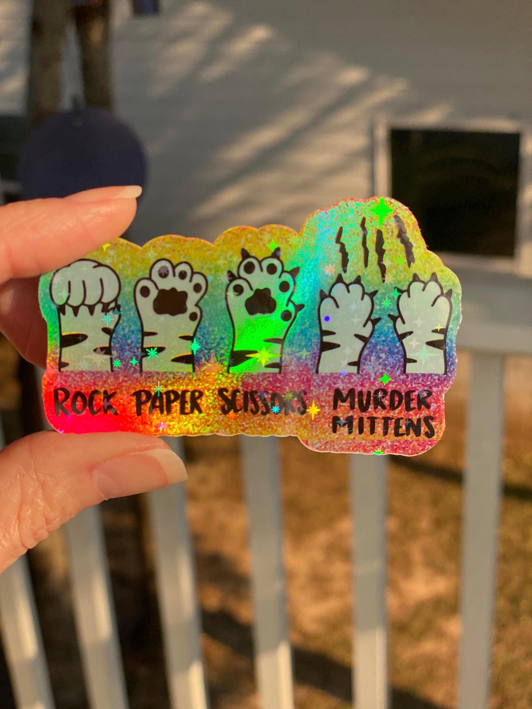 Holographic Murder Mittens Sticker | Laptop Sticker | Water Bottle Sticker