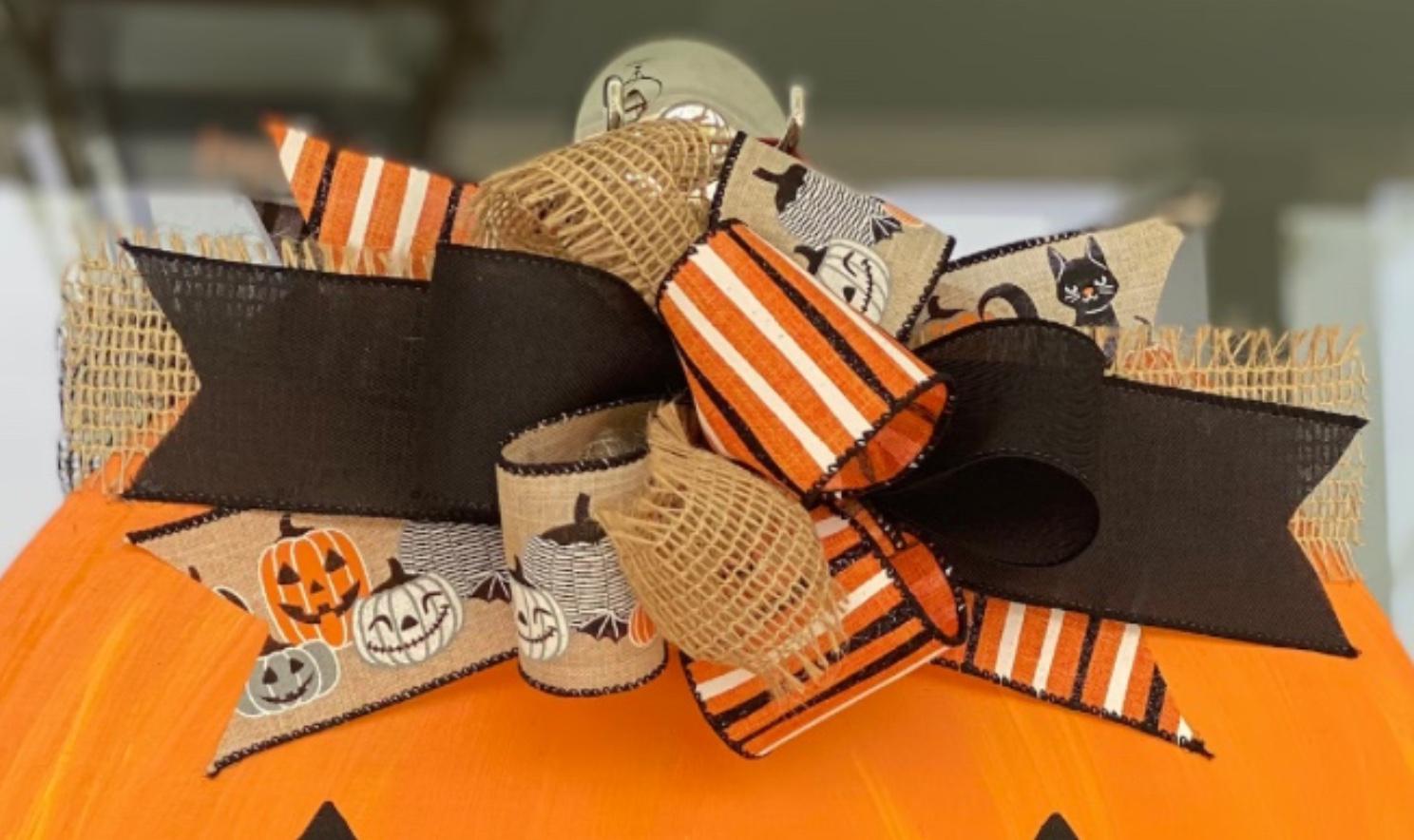 Handmade Jack-o'-Lantern Door Hanger: Birchwood Fall Wreath