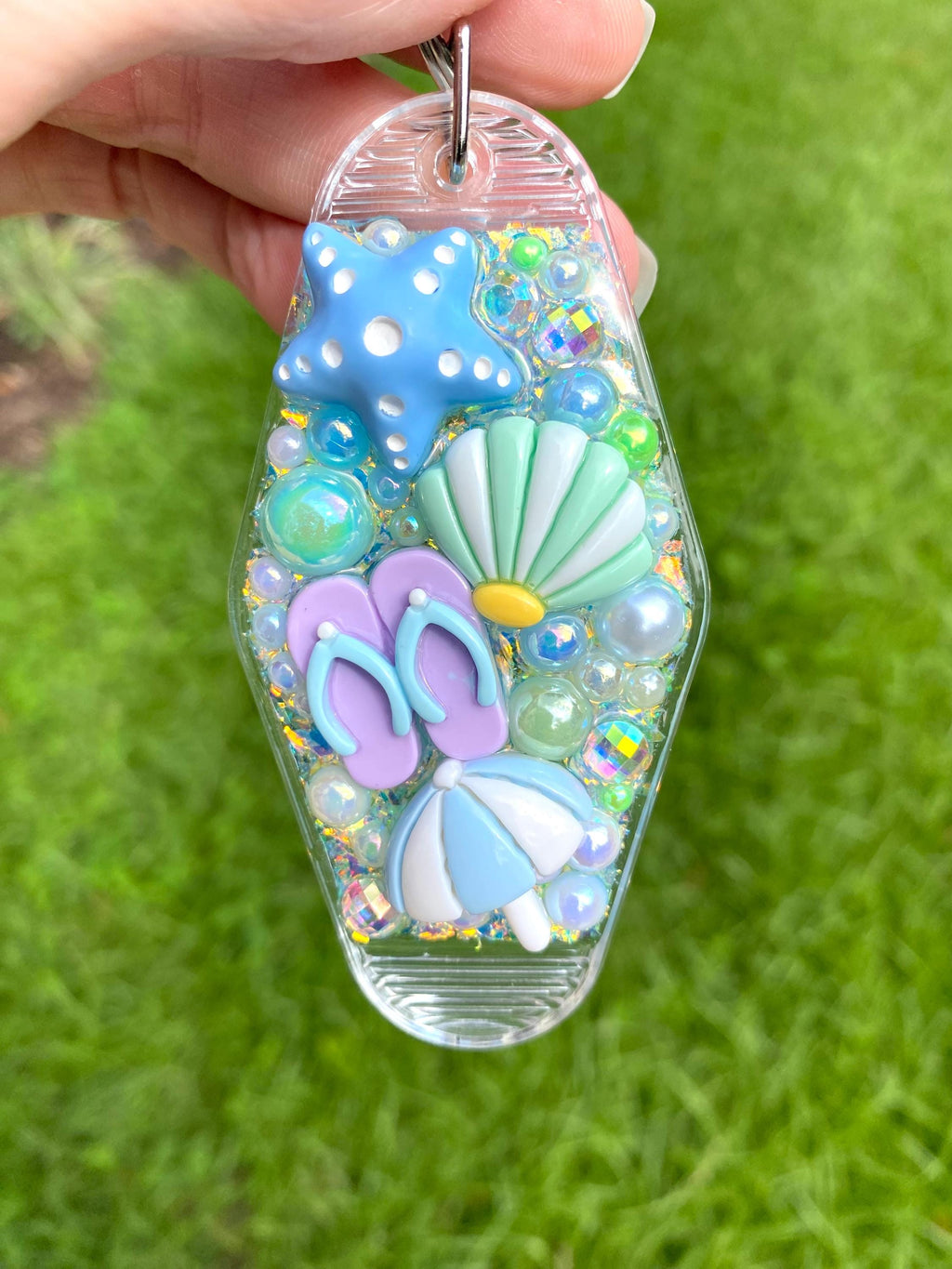 Beach Vibes Kawaii Resin Retro Motel Junk Keychain
