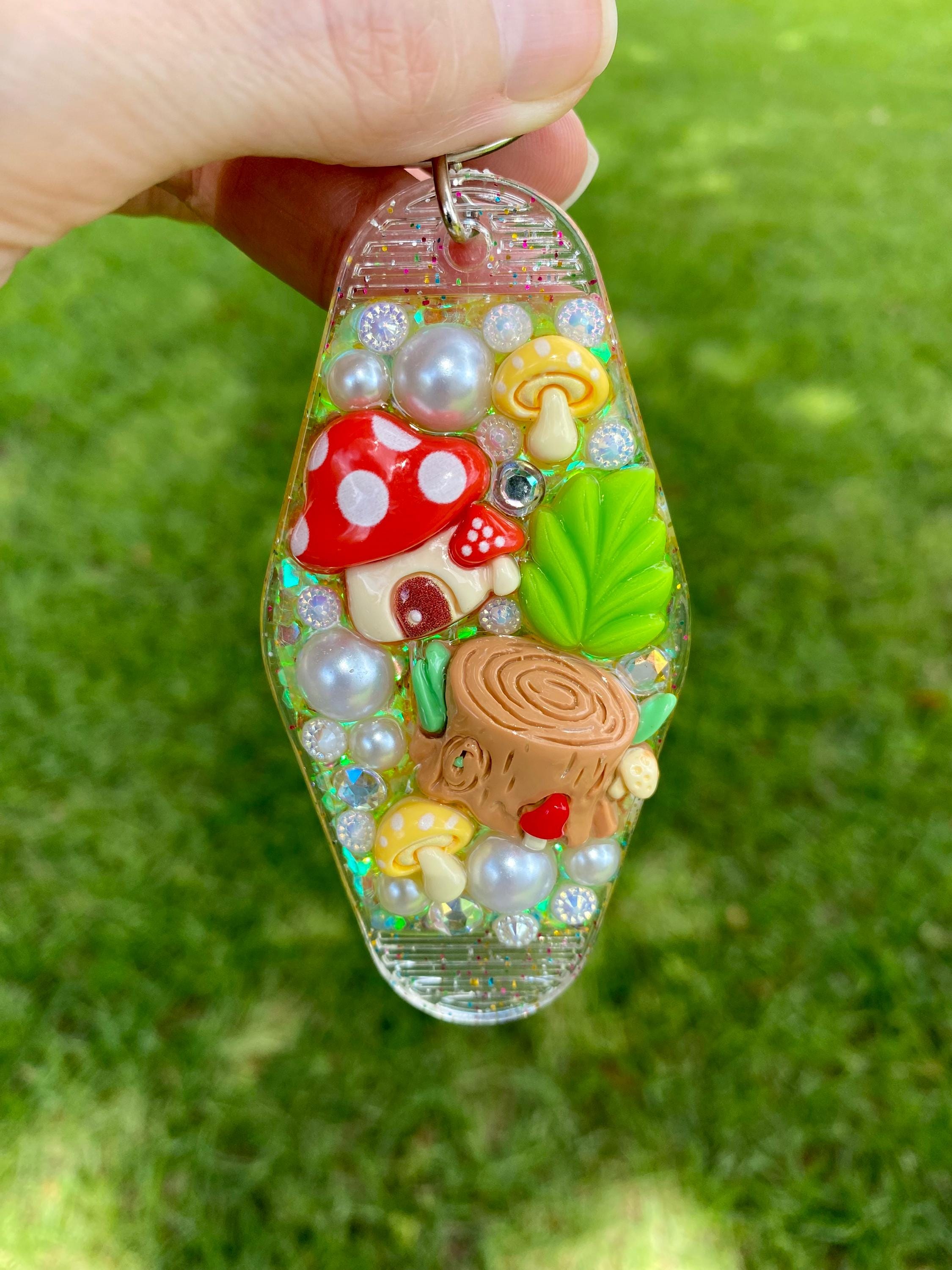 Enchanted Forest Junk Keychain: Retro Motel Keychain
