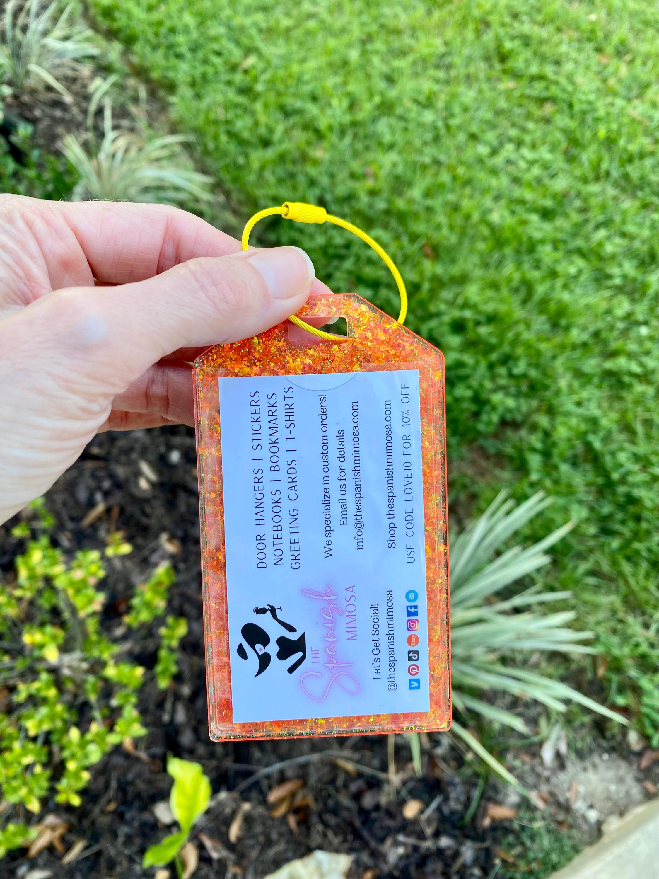 Retro Mushroom Iridescent Luggage Tag