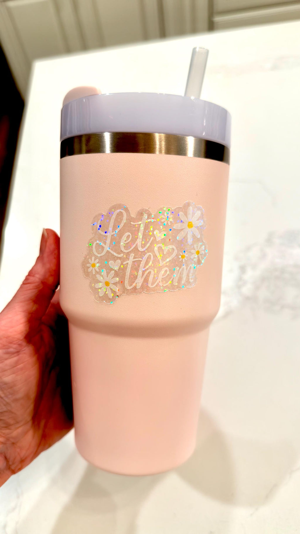 Let Them Sticker | Frosted Holographic Floral Sticker