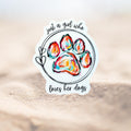 Just a Girl Who Loves Her Dogs Sticker | Colorful Paw Print Vinyl Sticker